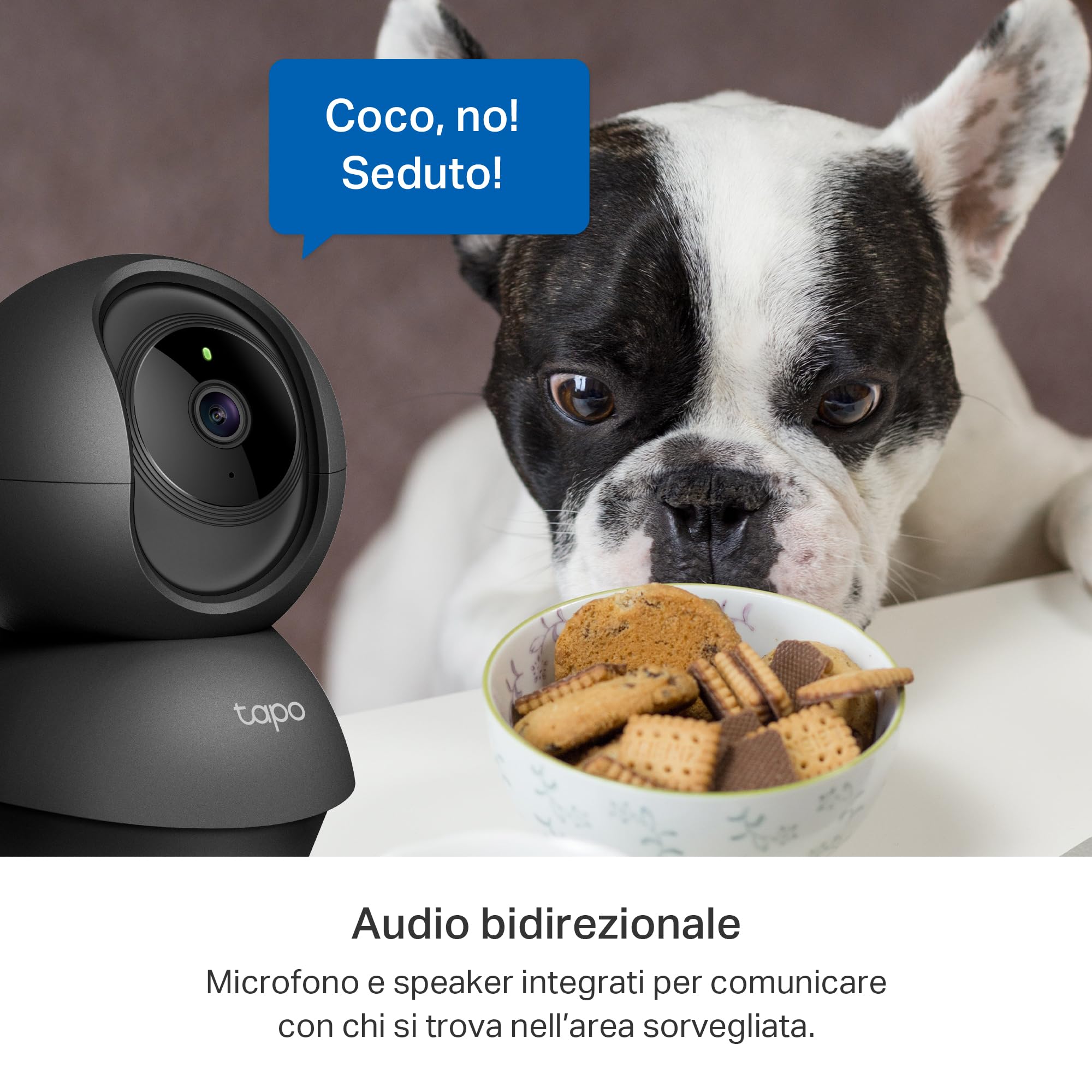 Tapo C211 Telecamera Wi-Fi Interno 2K Nera Pan Tilt