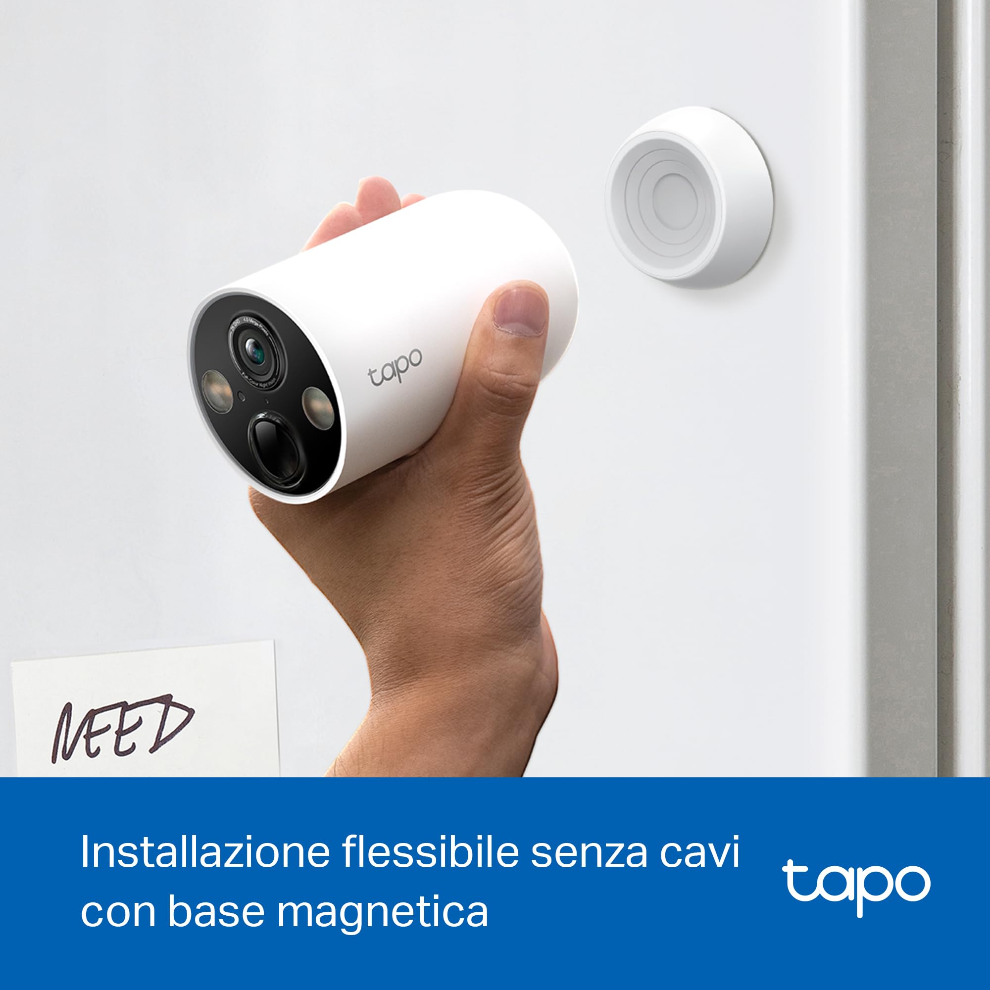 Tapo C425 Telecamera Batteria Bianco Neve 2K 150°