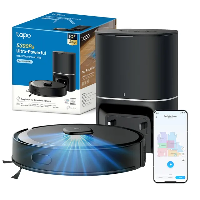 Tapo RV30 Max Plus robot aspirapolvere nero grafite 5300Pa