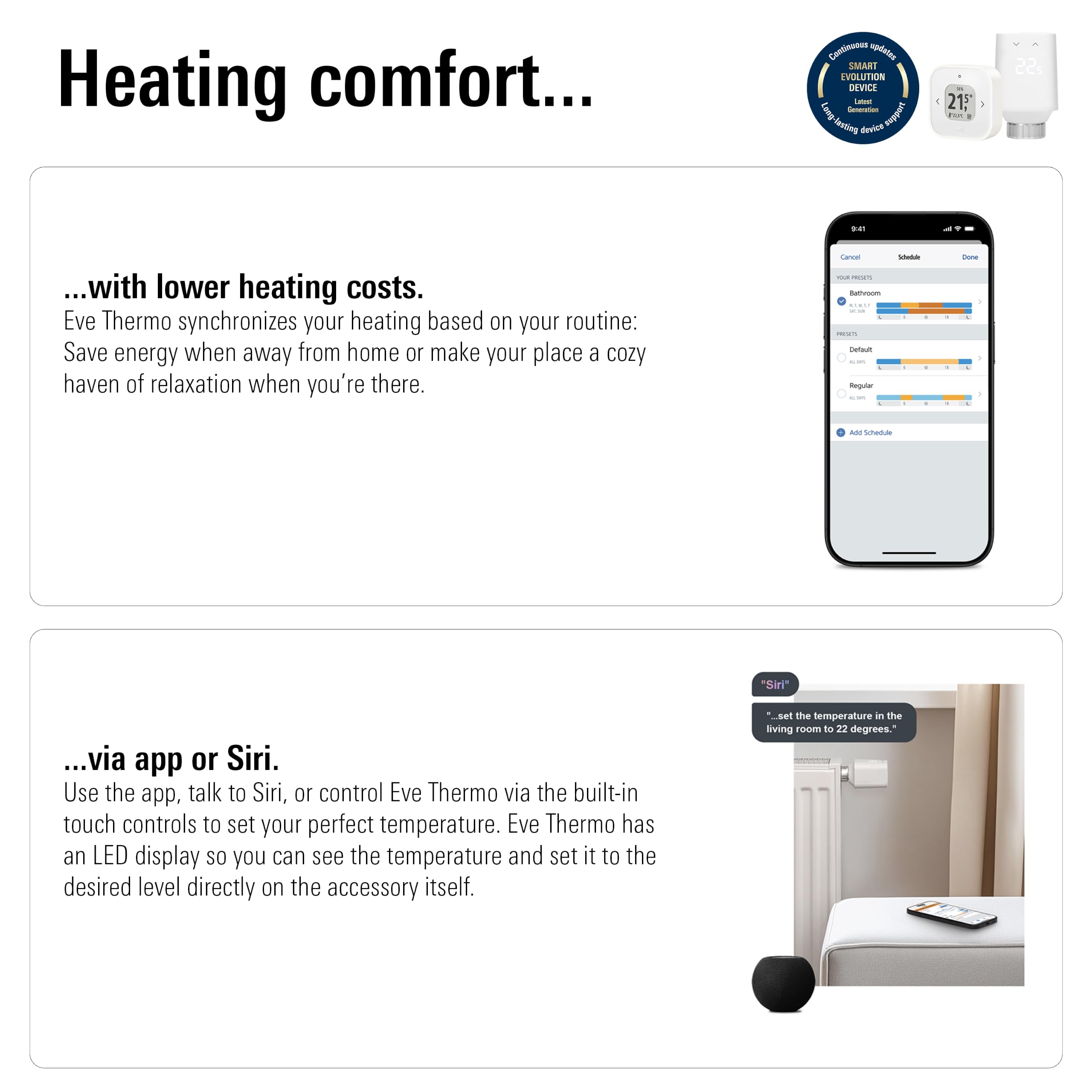 Eve Thermo Kit Comfort valvola termostatica Thread