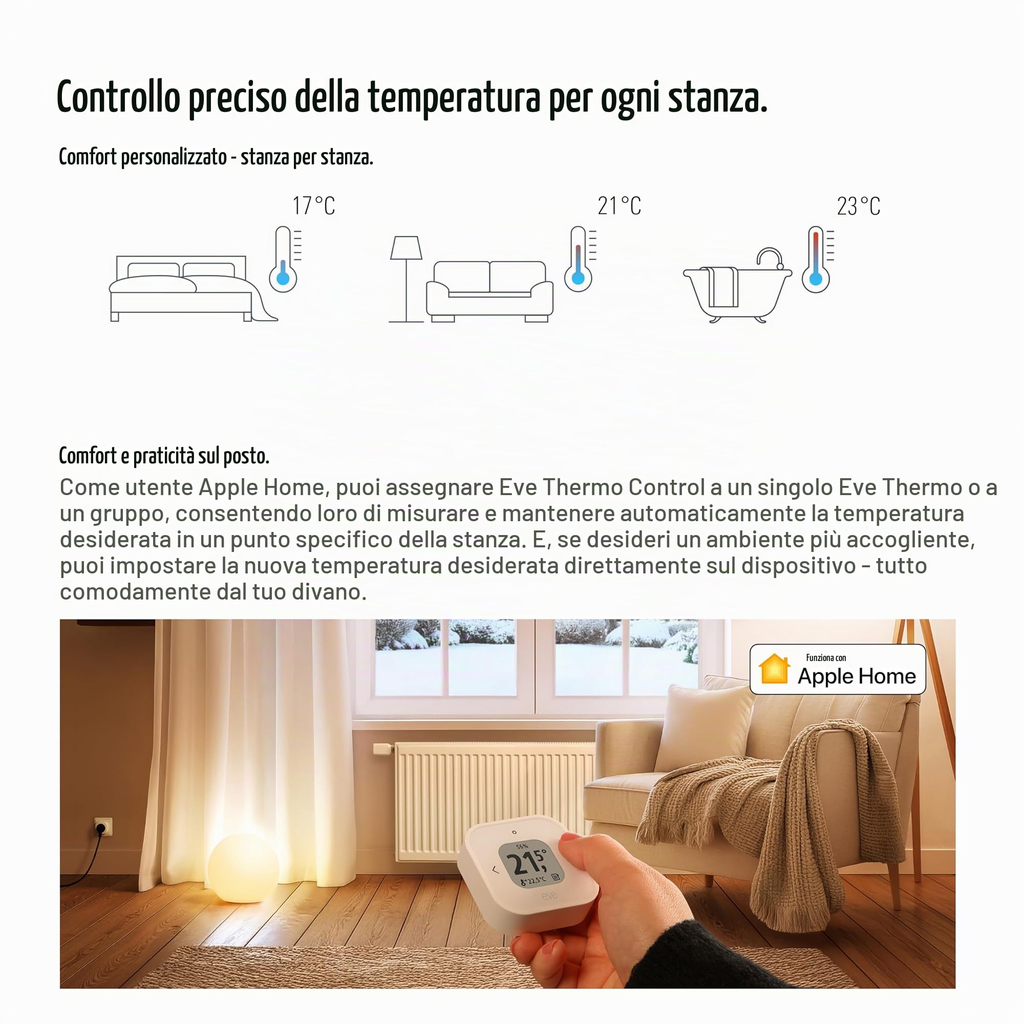 Eve Thermo 5ª gen valvola termostatica Matter Thread