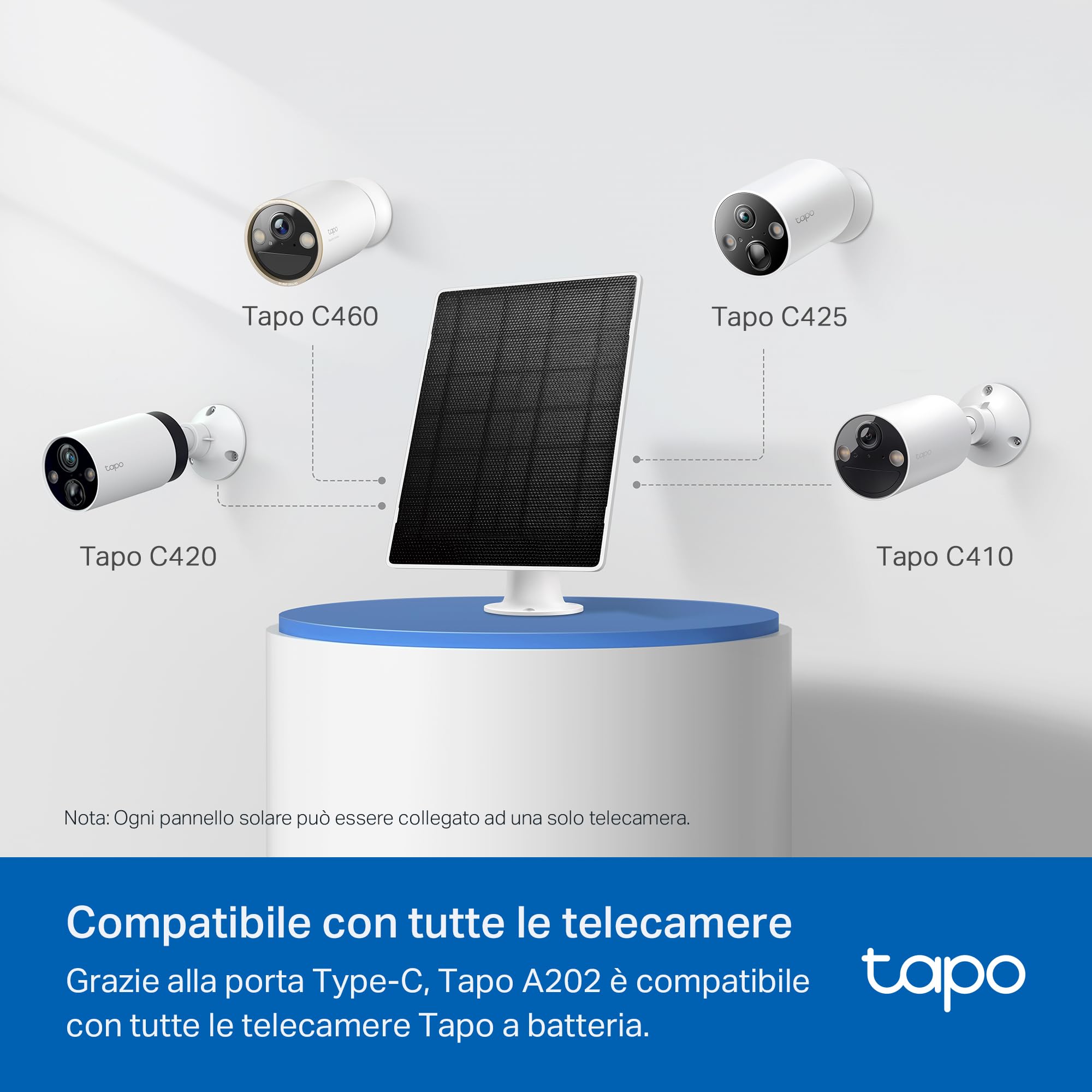 Tapo A202 Pannello Solare 4,5W Cream White IP65
