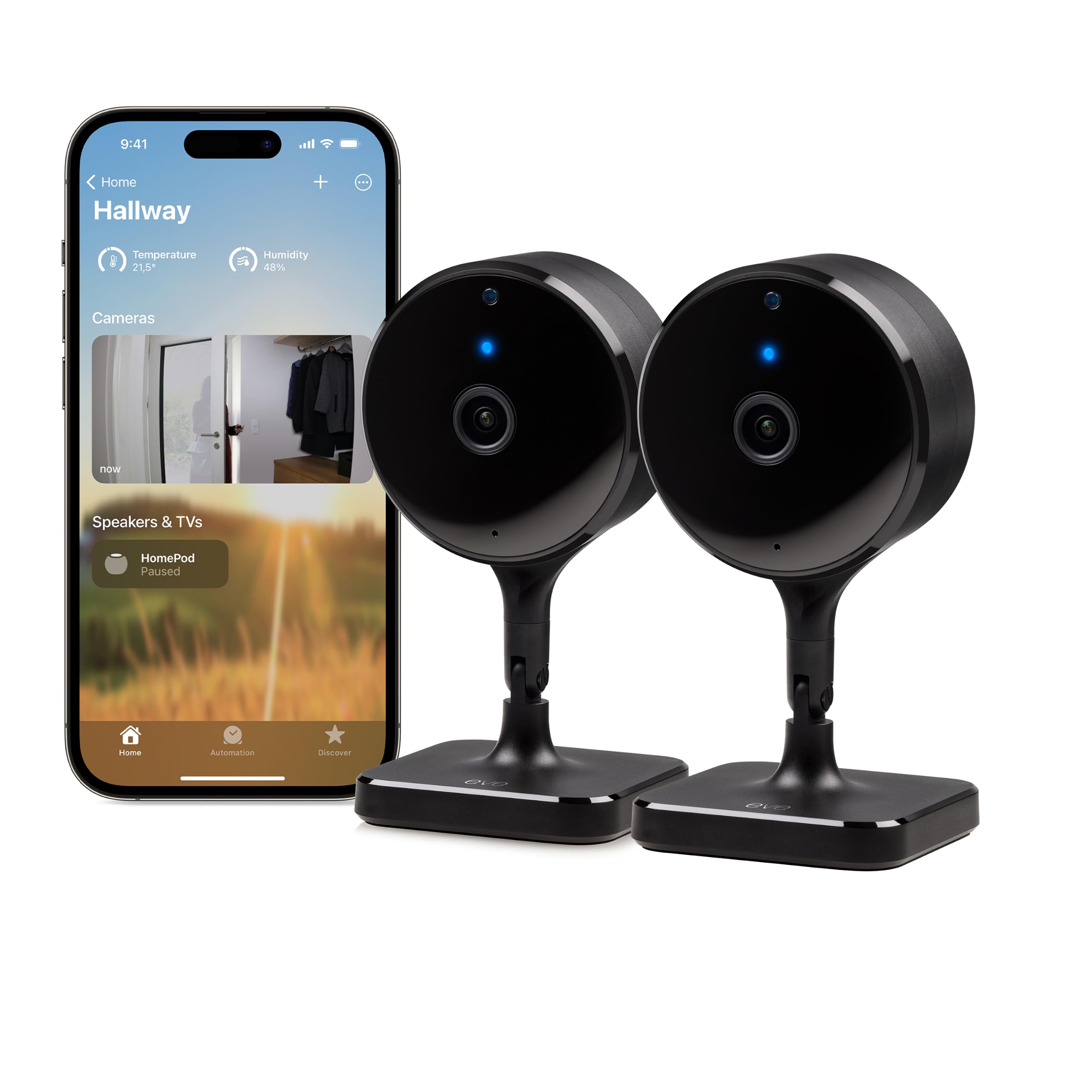 Eve Cam videocamera interna set 2 pezzi HomeKit