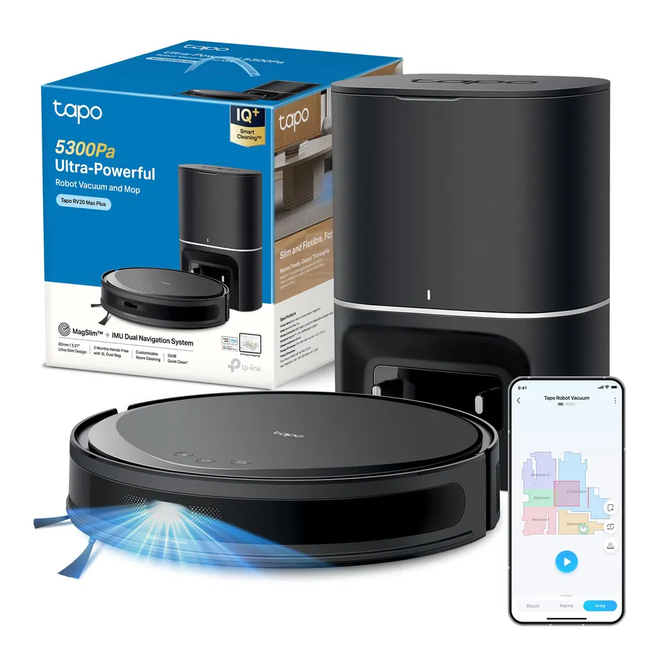 Tapo RV20 Max Plus robot aspirapolvere nero opaco LiDAR