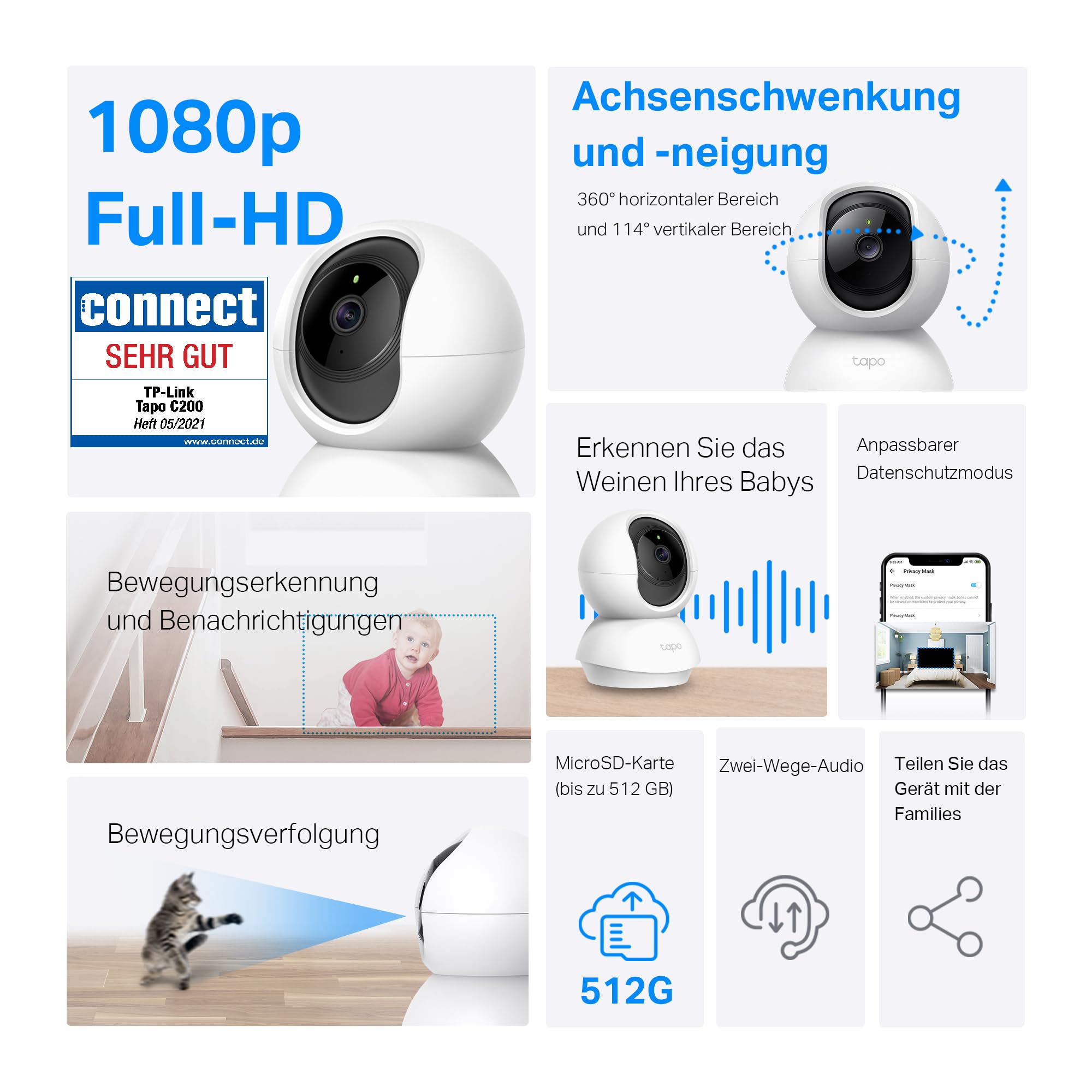 Tapo C200P2 telecamera interna doppio pack ricondizionato