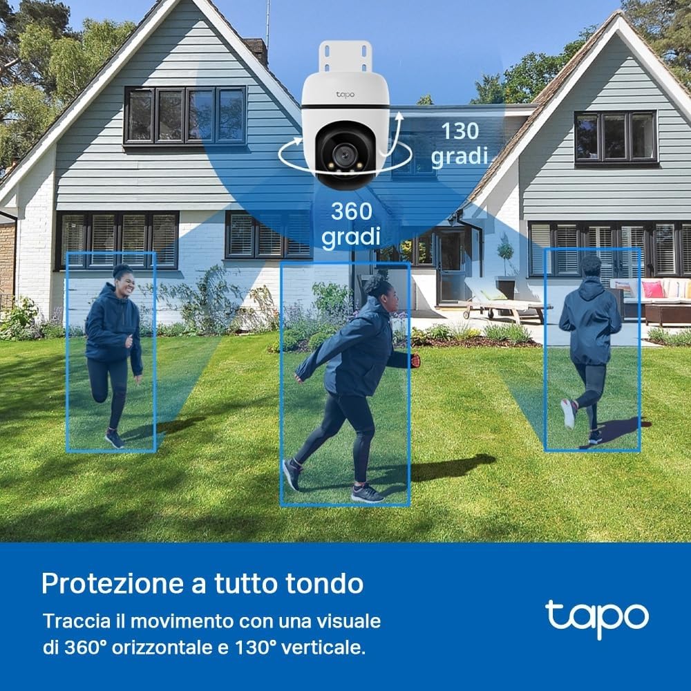 Tapo C500 telecamera WiFi esterno 360° FHD nero onice