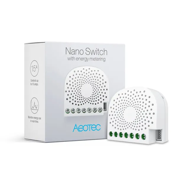 Aeotec Nano Switch relè Z-Wave con misura consumi