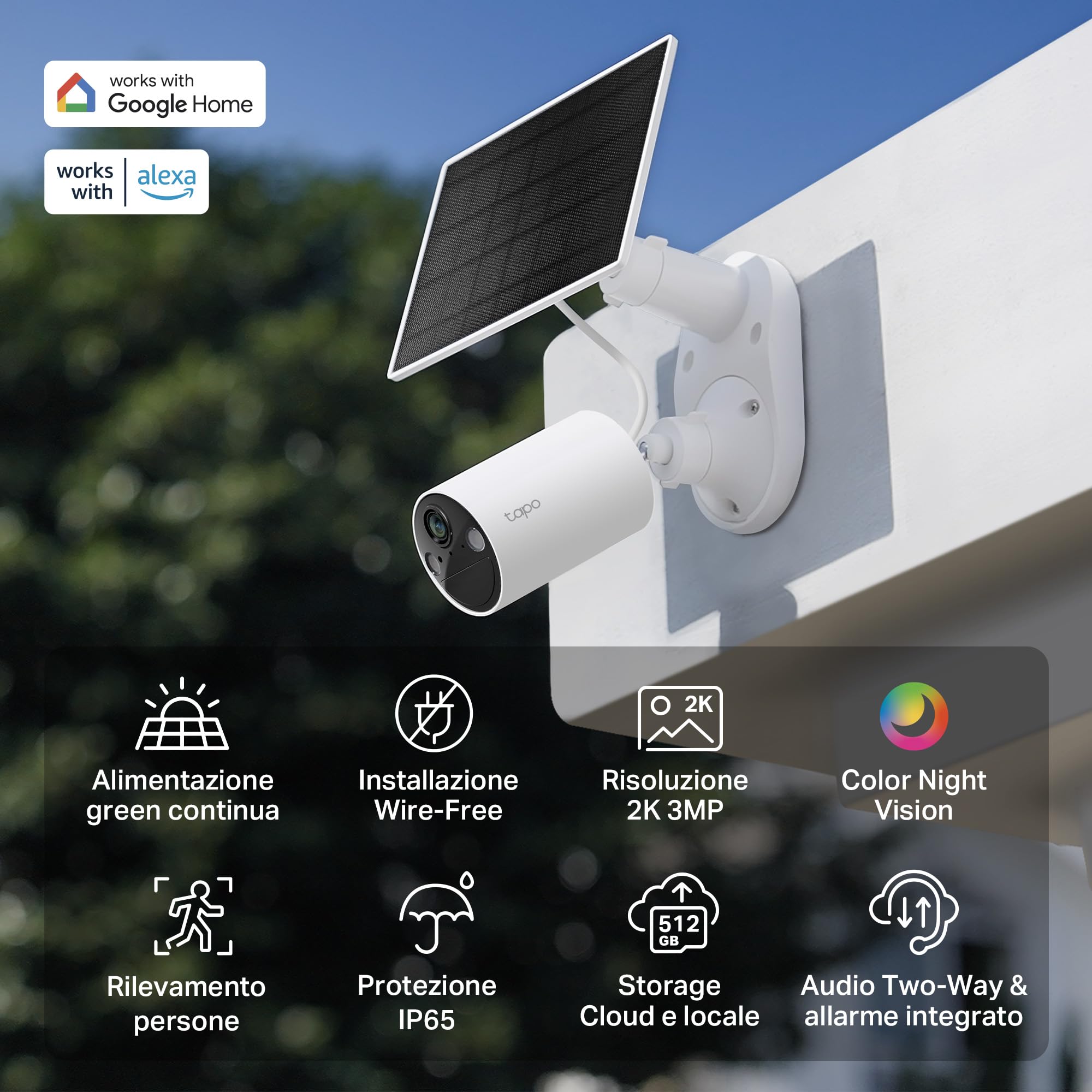 Tapo C410 Kit Telecamera Solare Bianco Neve 2K