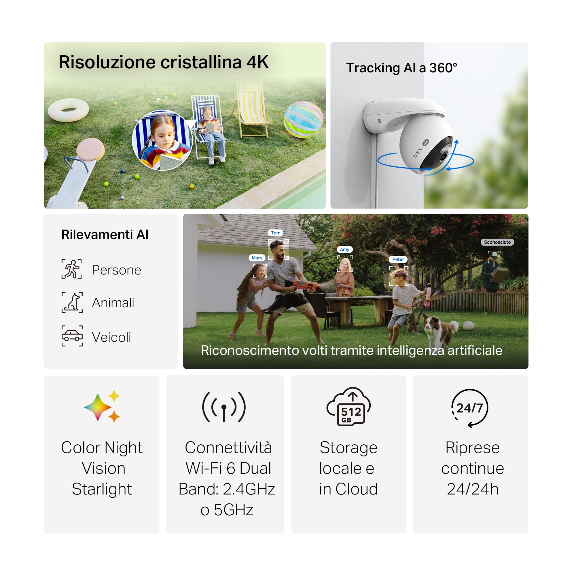 Tapo C560WS Telecamera Esterno Pan-Tilt 4K Wi-Fi 6