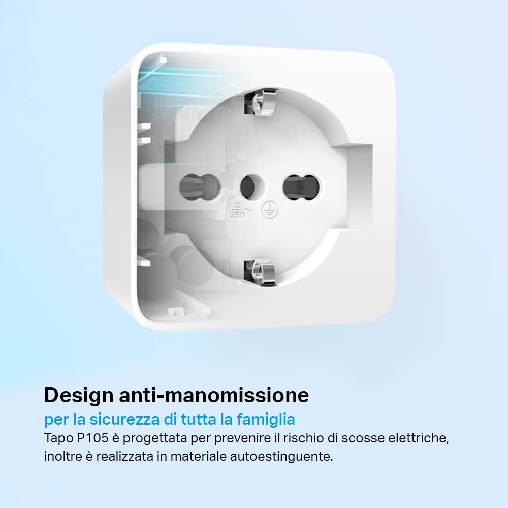 Tapo P105 presa smart wifi 2 pezzi controllo vocale