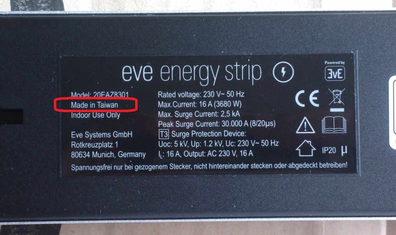 Eve Energy Strip Ciabatta Smart 3 Prese con Misuratore