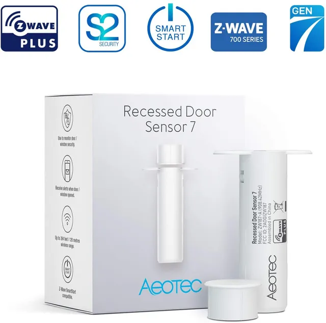 Aeotec Recessed Door Sensor 7 ZW187 sensore porta incasso