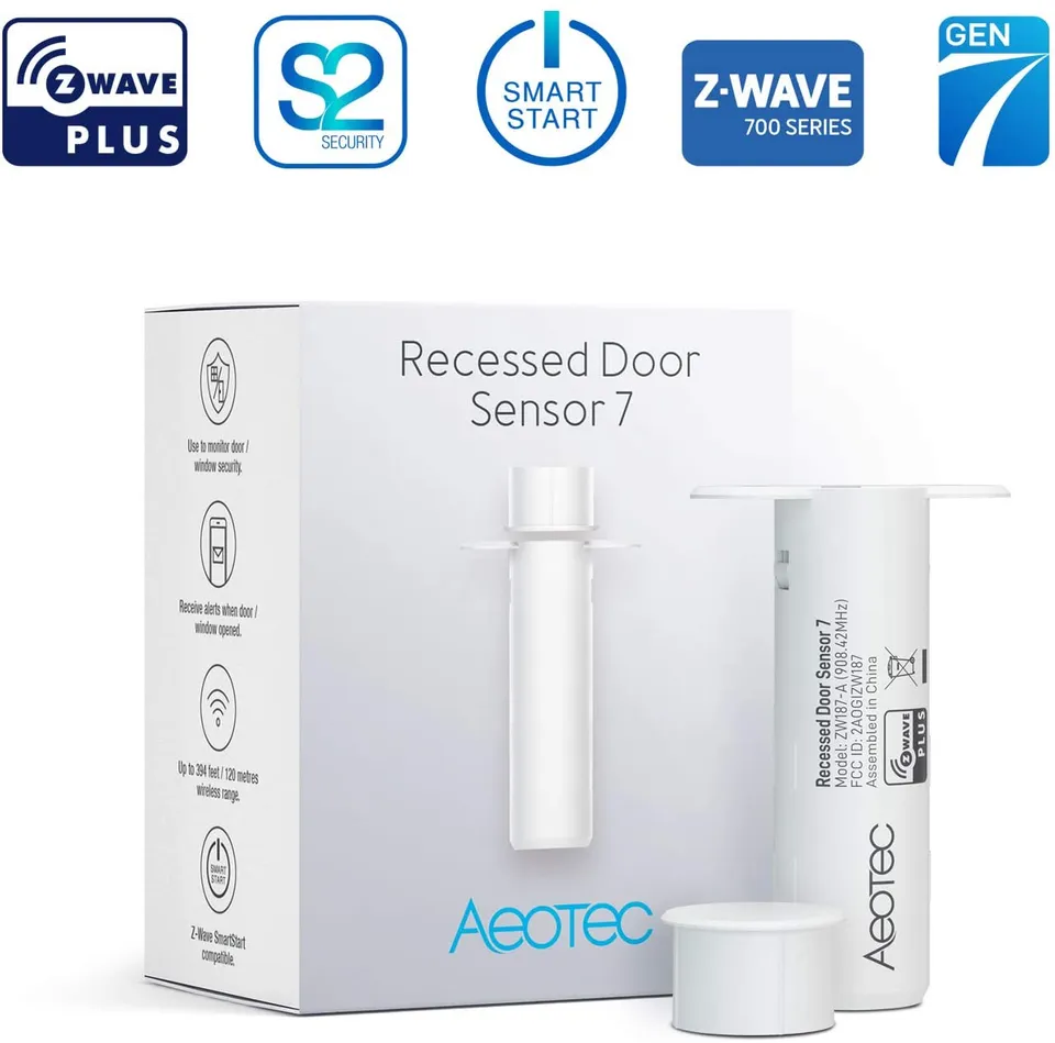 Aeotec Recessed Door Sensor 7 ZW187 sensore porta incasso