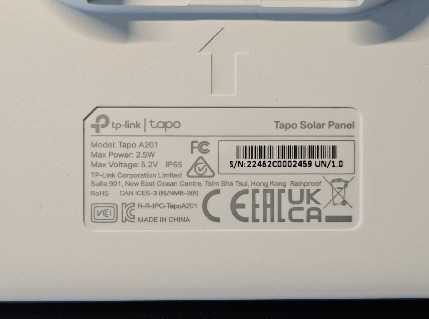 Tapo A202 Pannello Solare 4,5W Cream White IP65