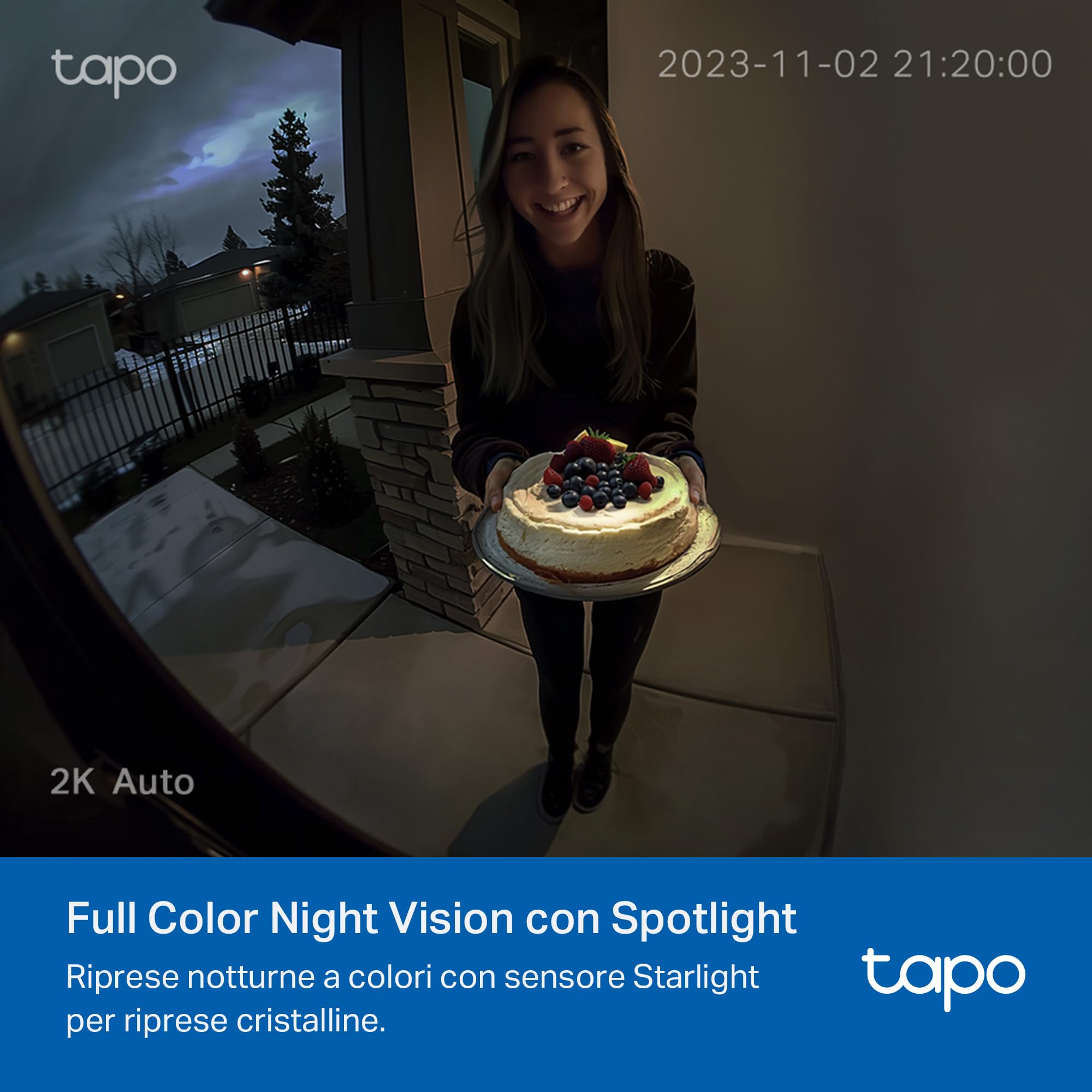 Tapo D210 videocitofono WiFi nero opaco 2K batteria