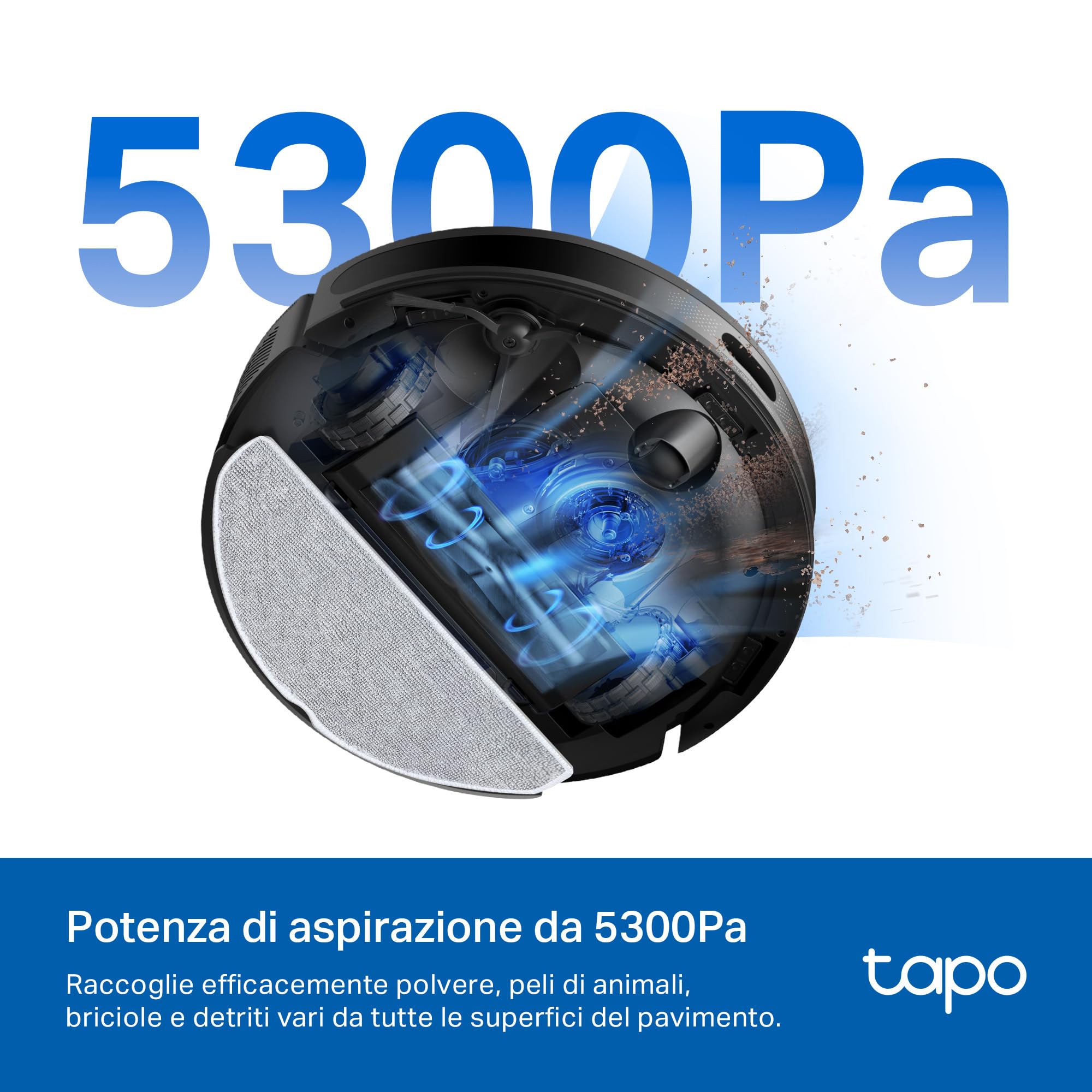 Tapo RV20 Max robot aspirapolvere nero lucido 5300Pa