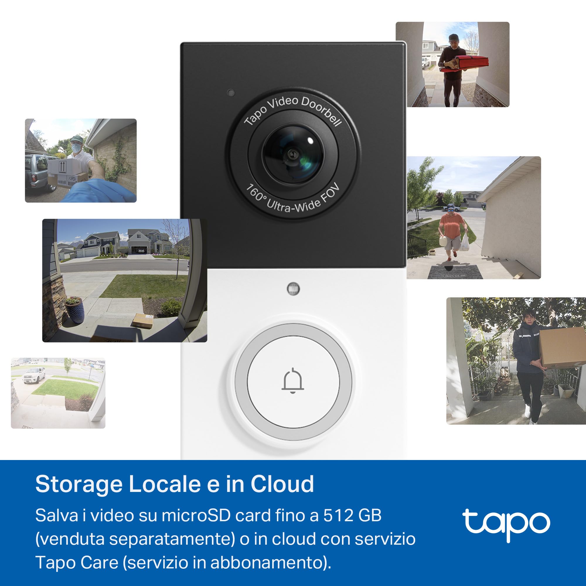 Tapo D210 videocitofono WiFi nero opaco 2K batteria