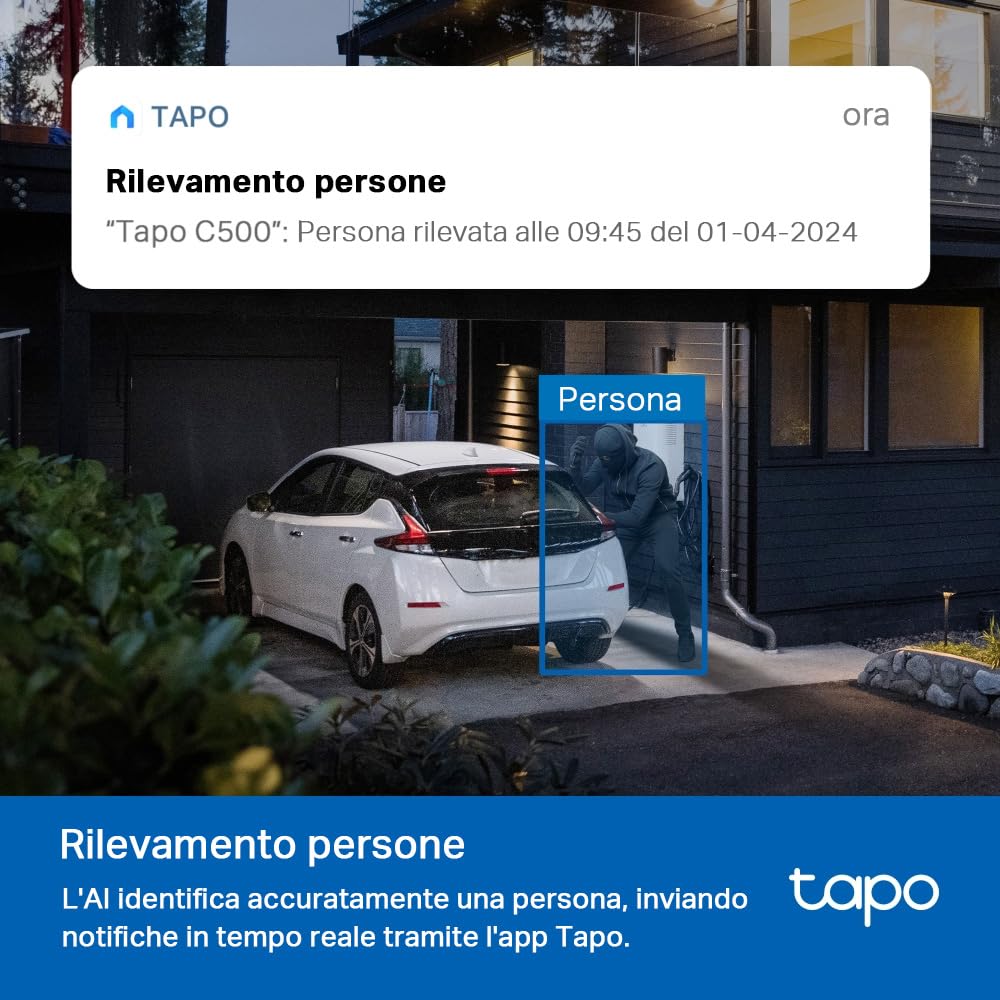 Tapo C500 telecamera WiFi esterno 360° FHD nero onice