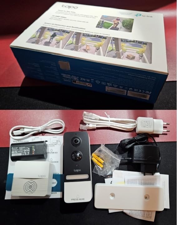 Tapo D230S1 videocitofono 2K 5MP kit con hub batteria