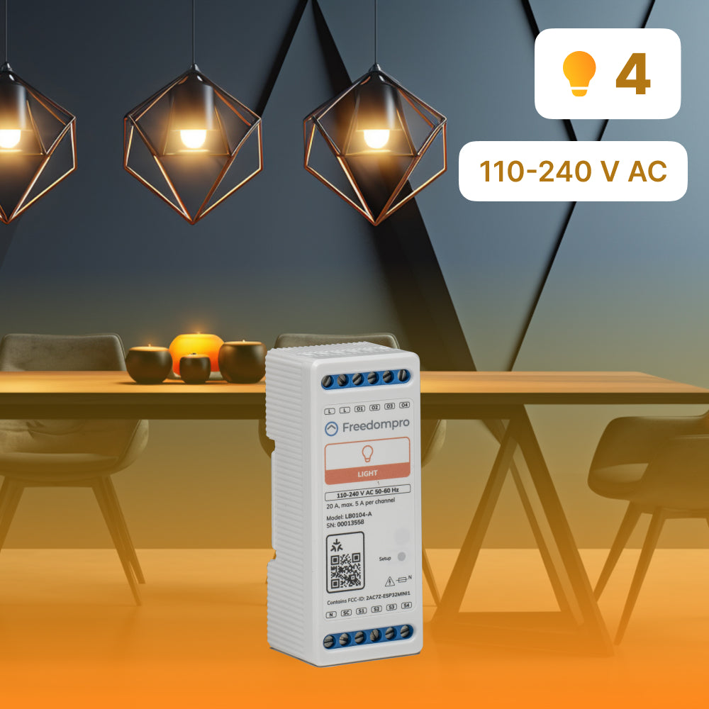 Freedompro LB0104-A modulo WiFi 4 luci DIN 5A Matter