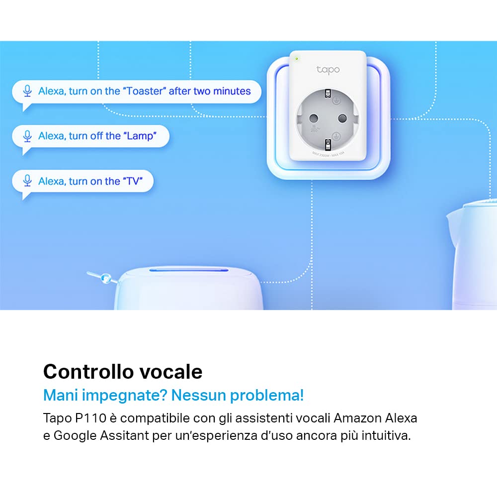 Tapo P110 presa smart WiFi 16A con monitoraggio energia 1 pz
