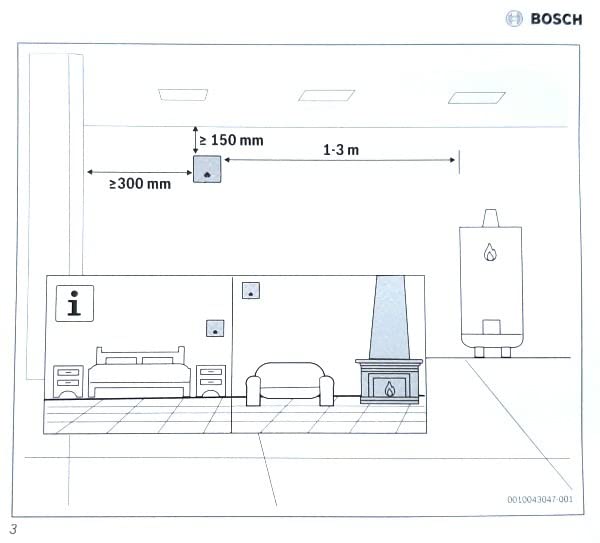 Bosch D-CO rilevatore monossido carbonio batteria 8 anni