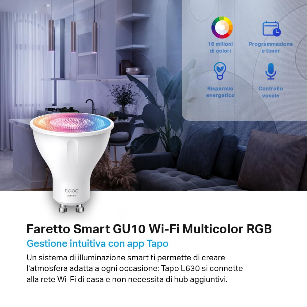 Tapo L630 Lampadina Smart GU10 2pz RGB 350lm