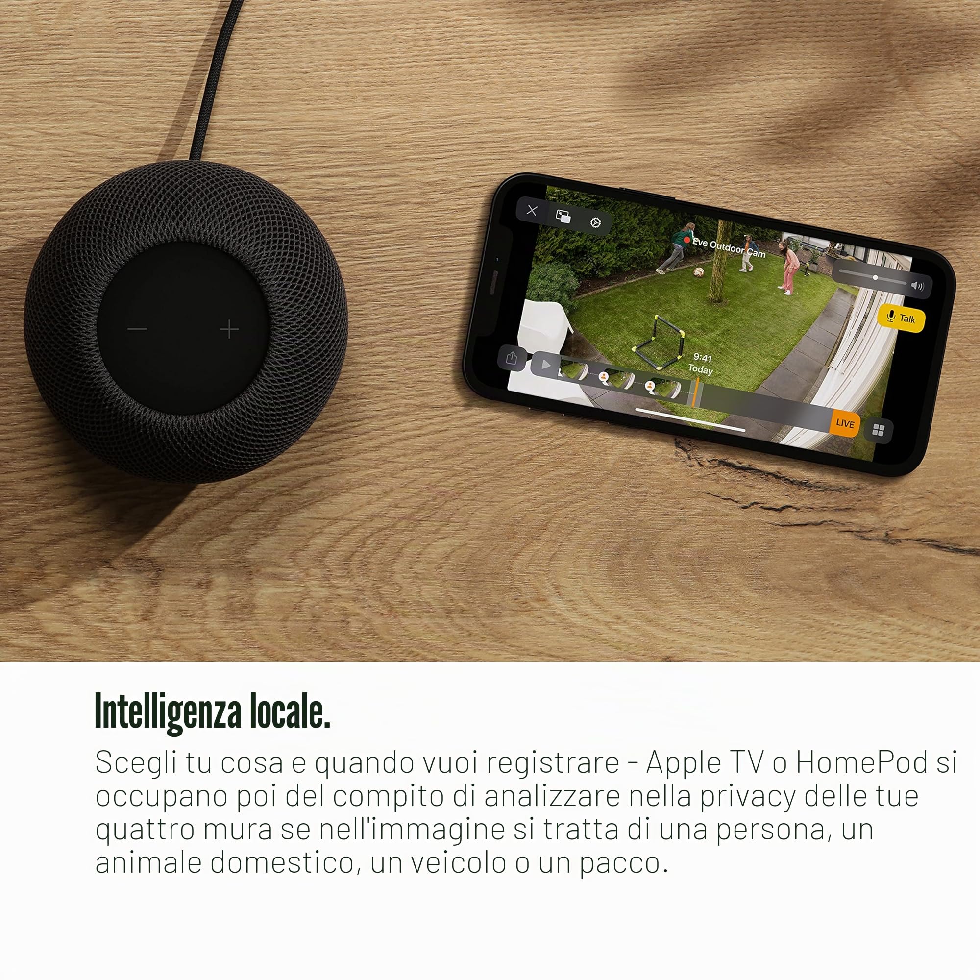 Eve Outdoor Cam telecamera esterno nera con faretto