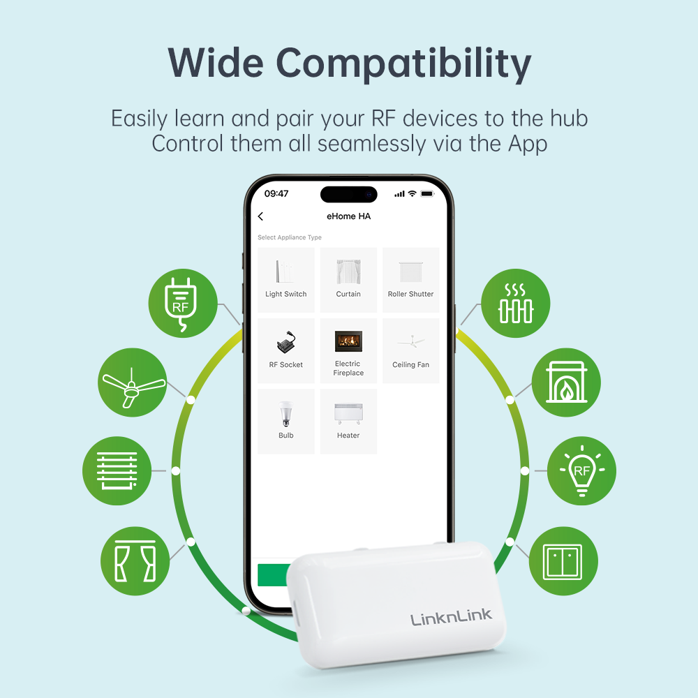 LinknLink eHome HA hub RF universale 433 MHz