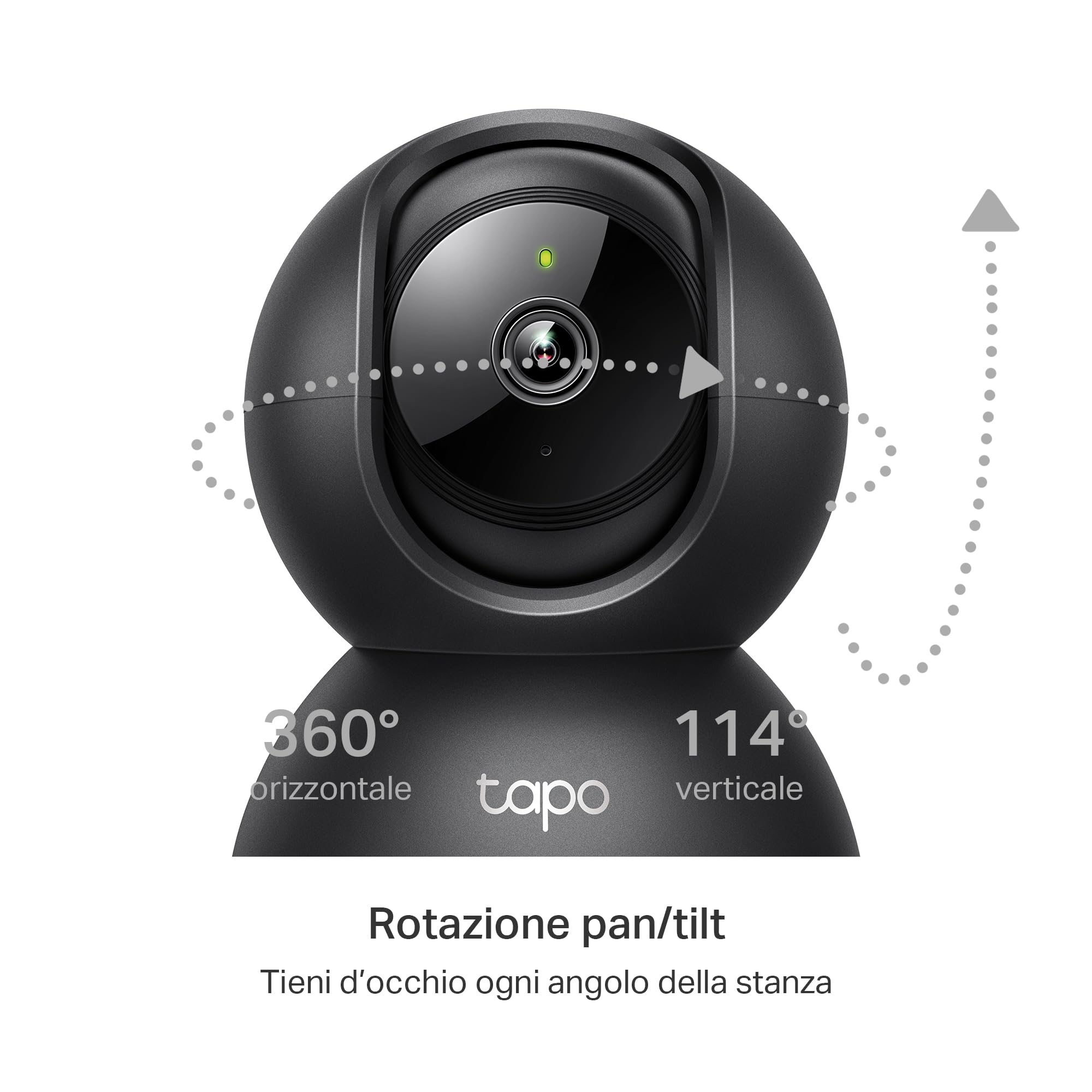 Tapo C211 Telecamera Wi-Fi Interno 2K Nera Pan Tilt