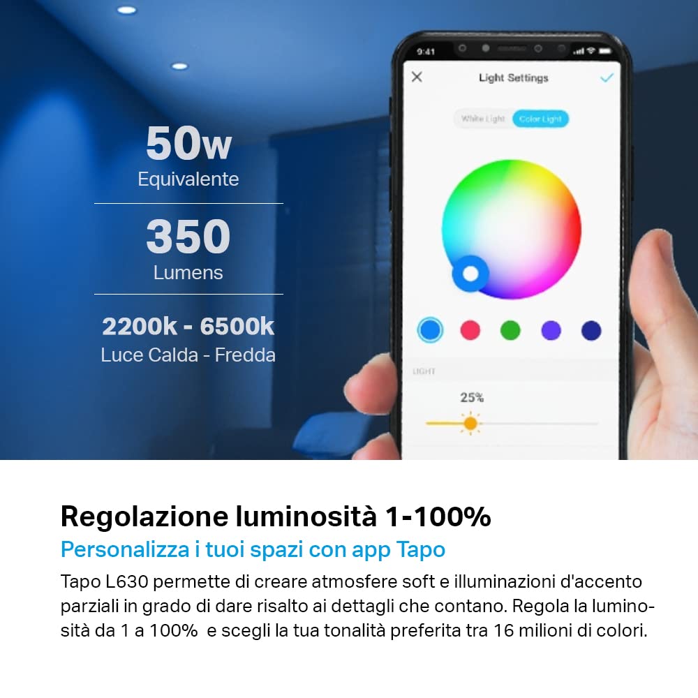Tapo L630 Lampadina Smart GU10 2pz RGB 350lm