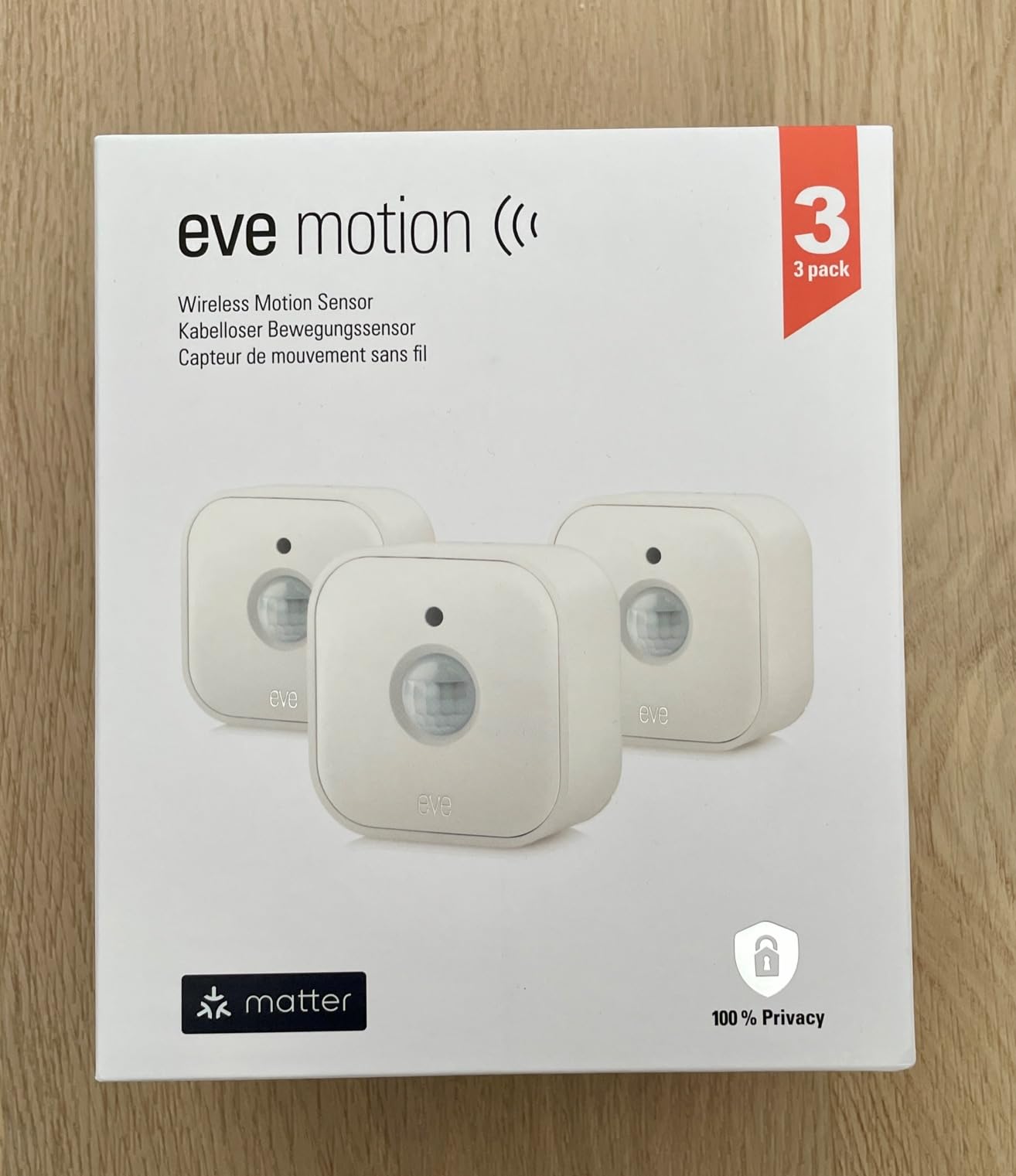 Eve Motion sensore movimento luce Matter pack 3pz IPX3