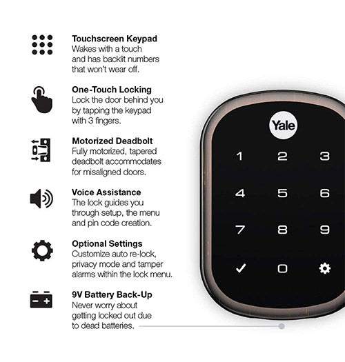 Yale Assure Lock SL YRD256-ZW2-0BP serratura smart bronzo