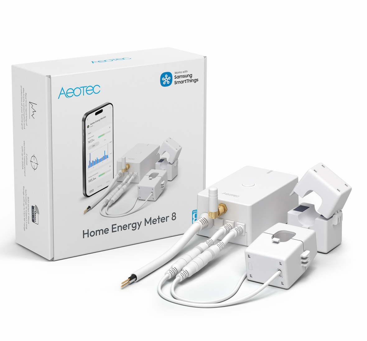 Aeotec Home Energy Meter 8 misuratore 2 pinze 200A