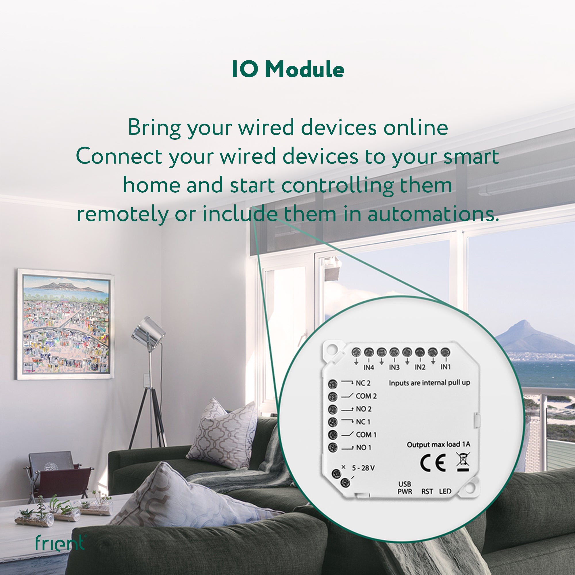 frient IO Module interfaccia Zigbee 4 ingressi 2 relè
