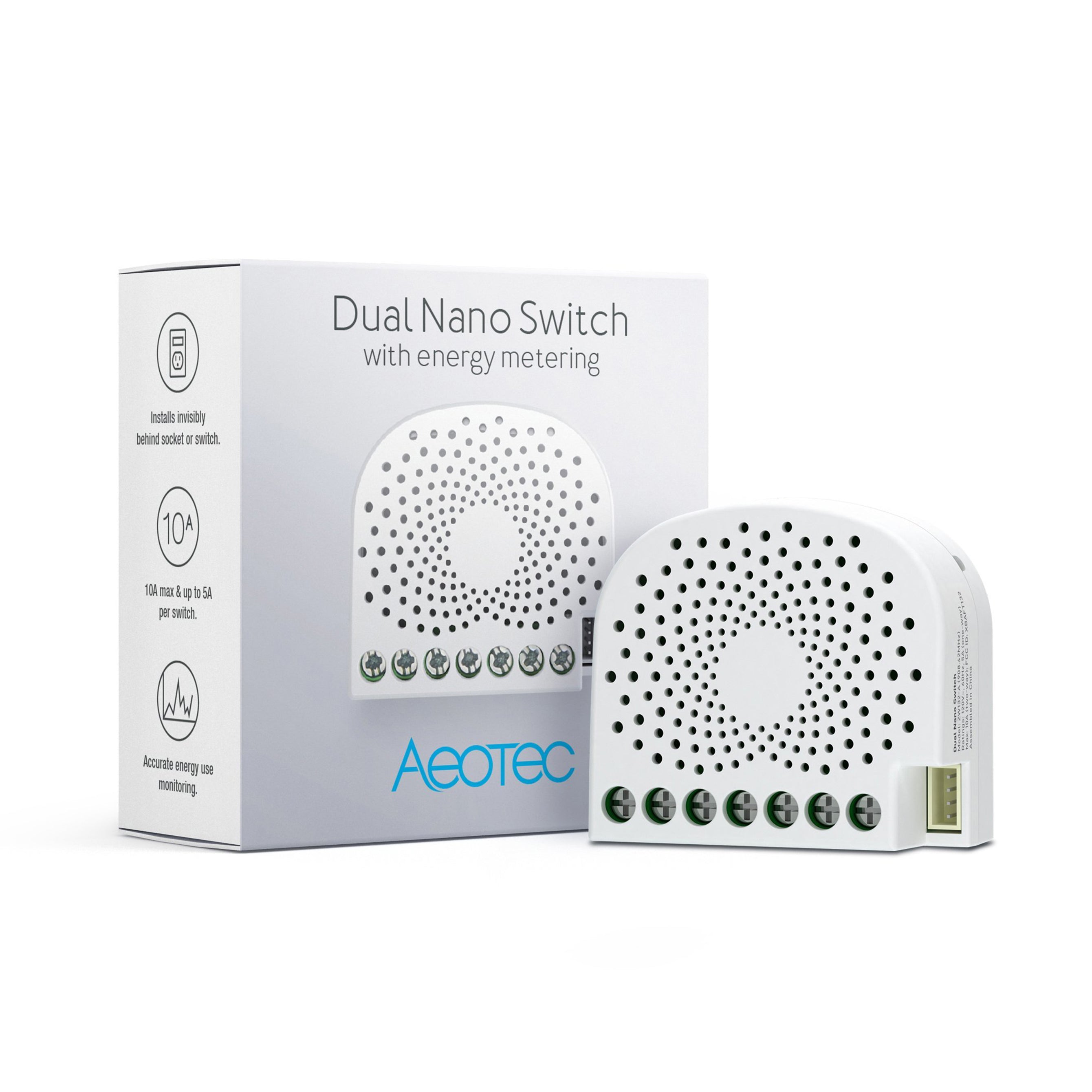 Aeotec Dual Nano Switch interruttore doppio con misura consumi