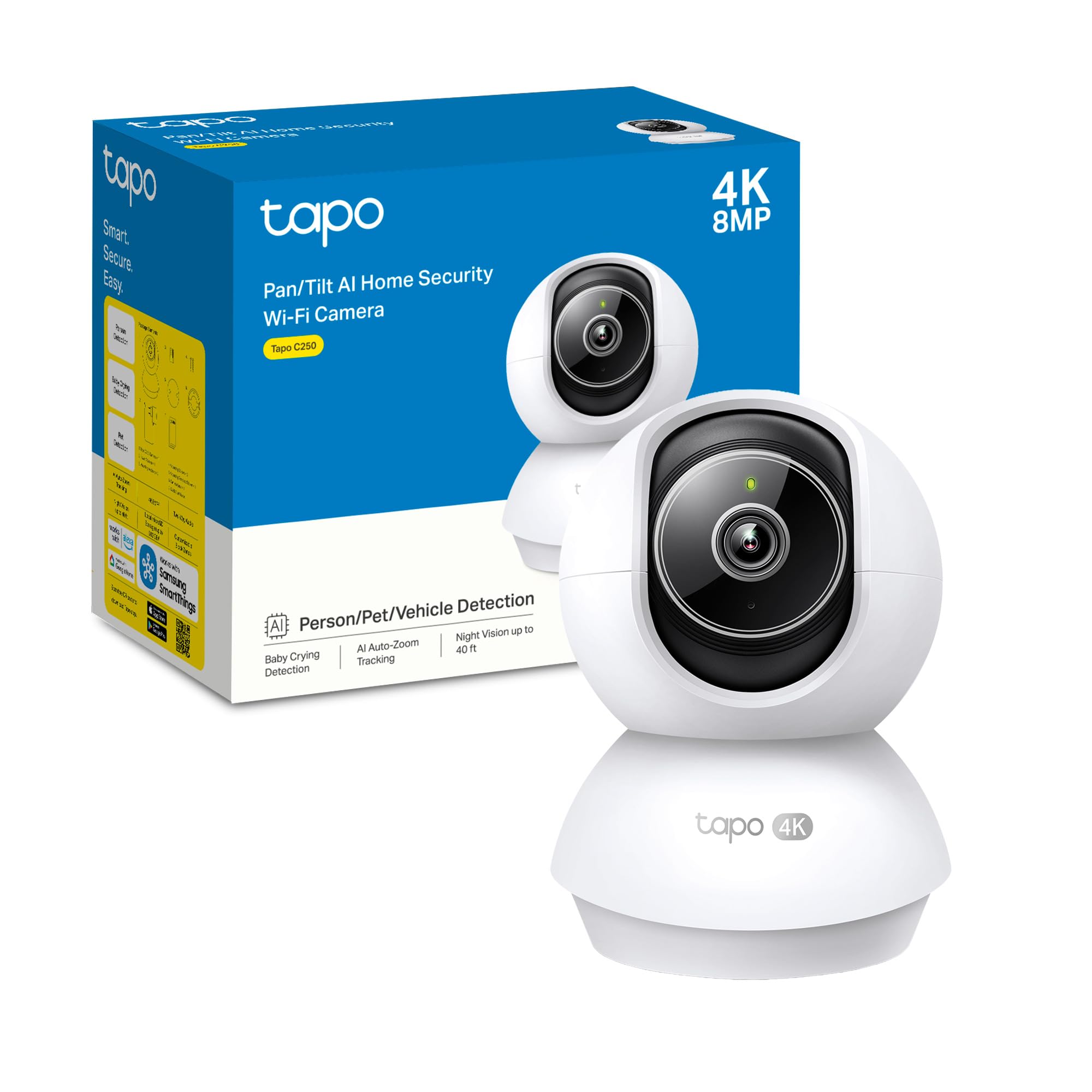 Tapo C250 telecamera WiFi 4K 360° interno notte 12 m