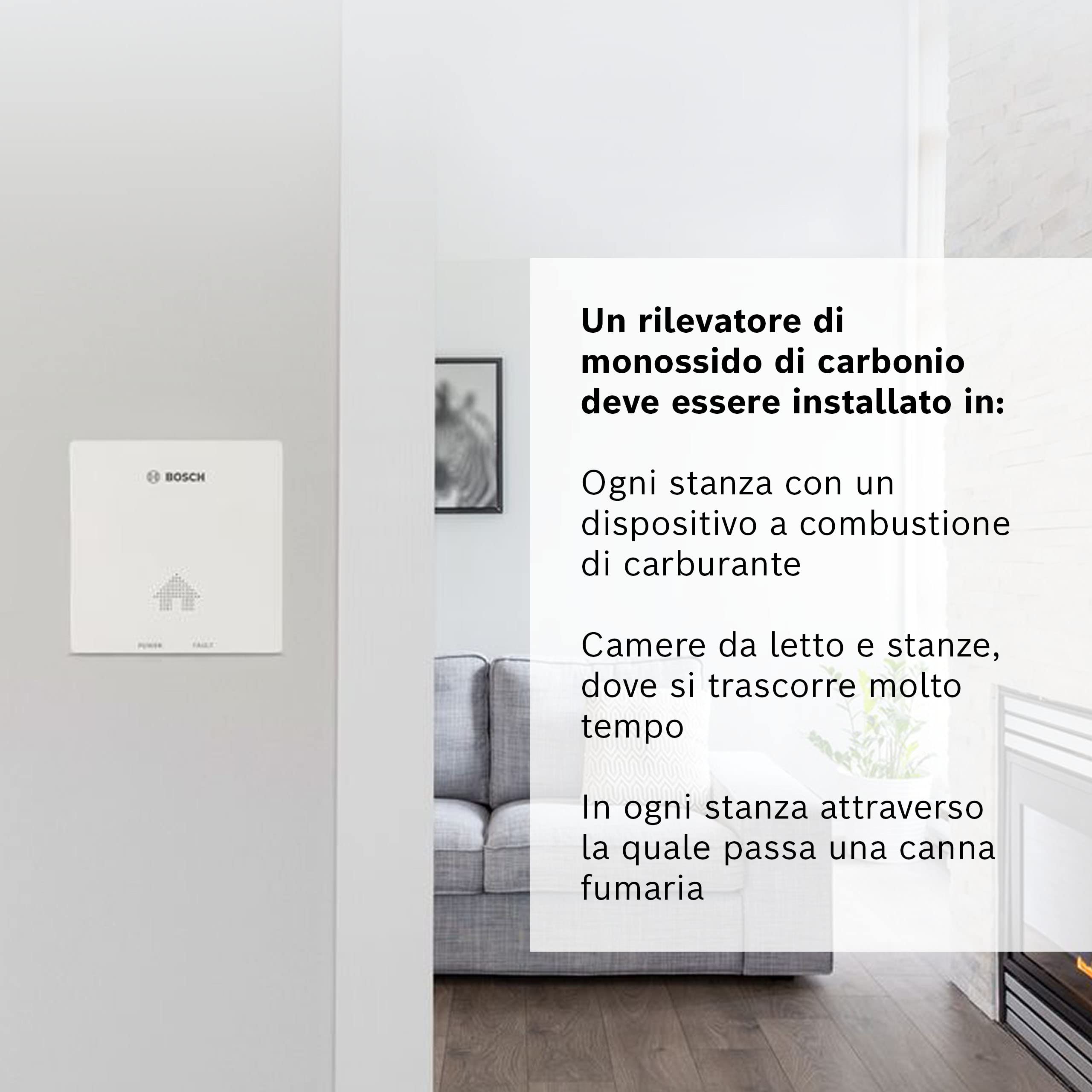 Bosch D-CO rilevatore monossido carbonio batteria 8 anni