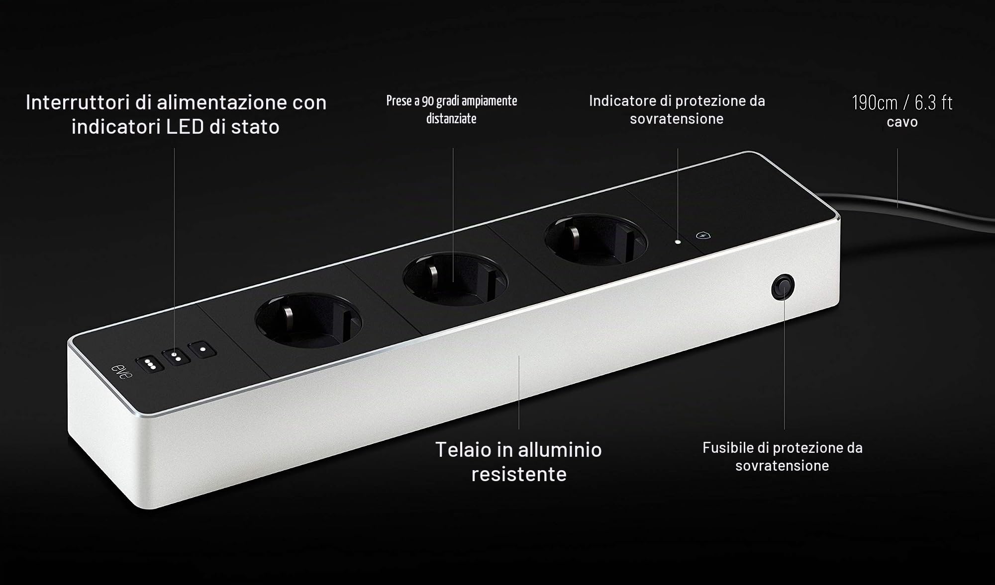 Eve Energy Strip Ciabatta Smart 3 Prese con Misuratore