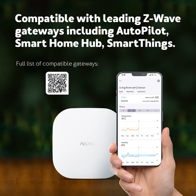 Aeotec aërQ sensore temperatura umidità Z-Wave