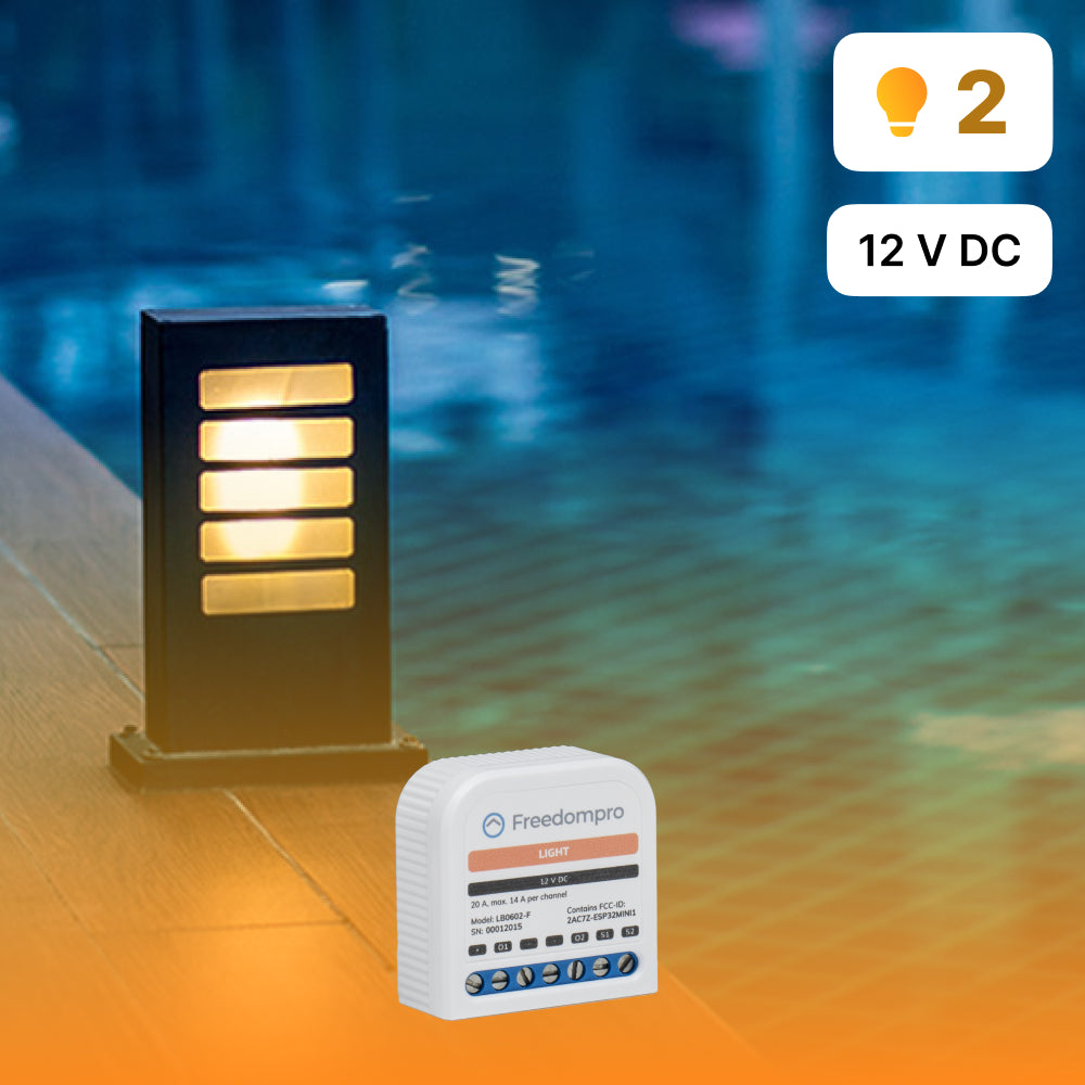 Freedompro LB0602-F Relè WiFi 2 Luci 12V 14A