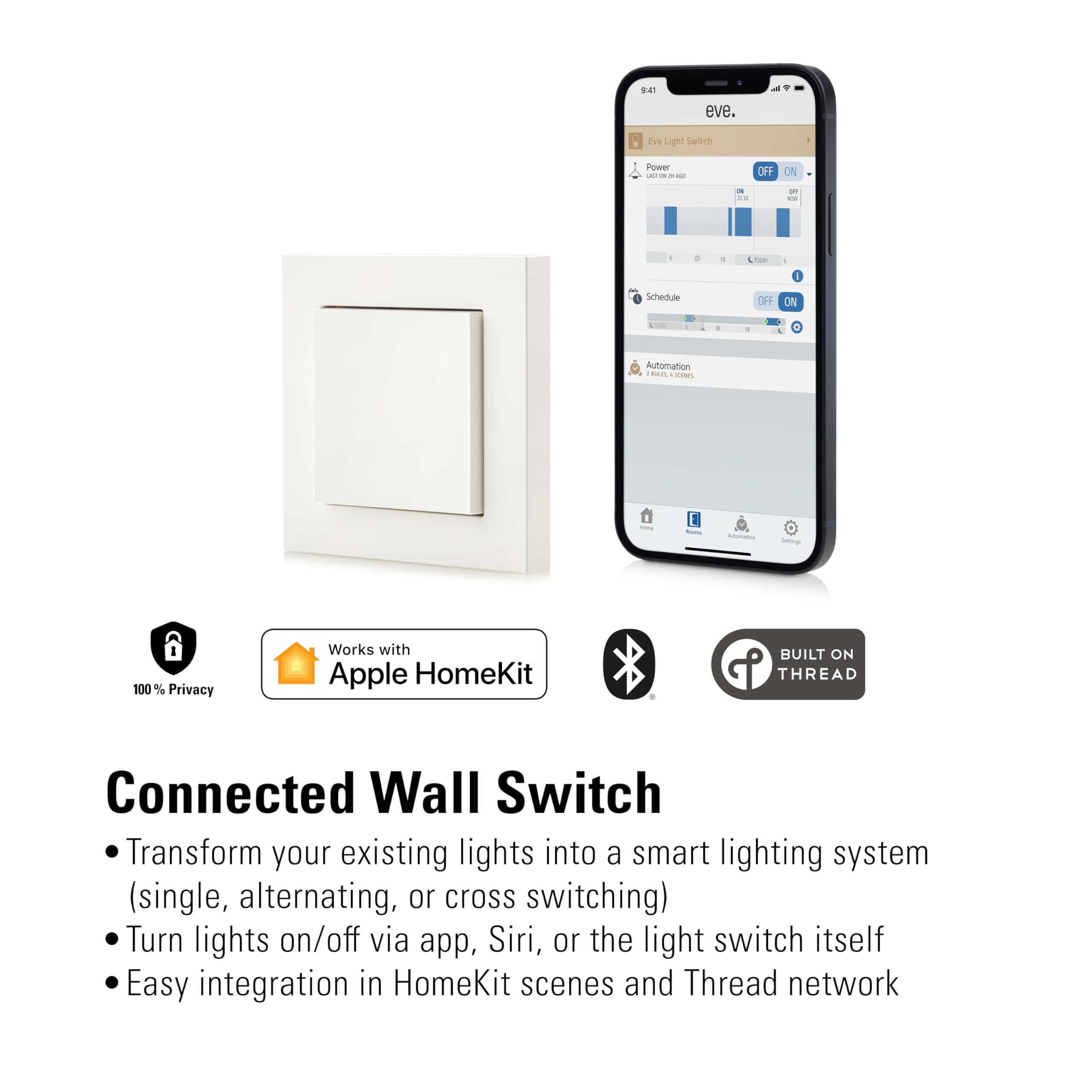 Eve Light Switch interruttore luce intelligente Thread