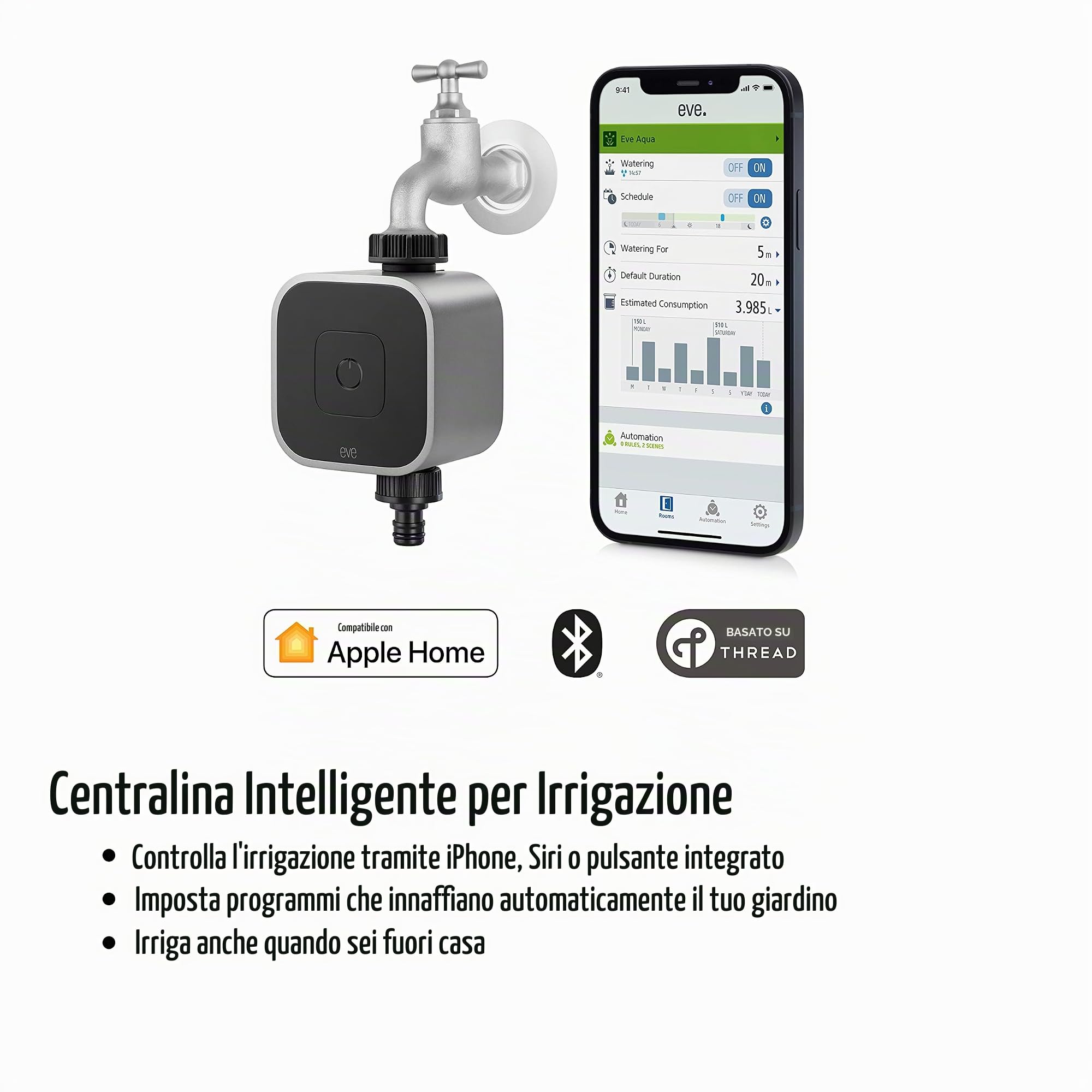 Eve Aqua programmatore irrigazione smart Thread