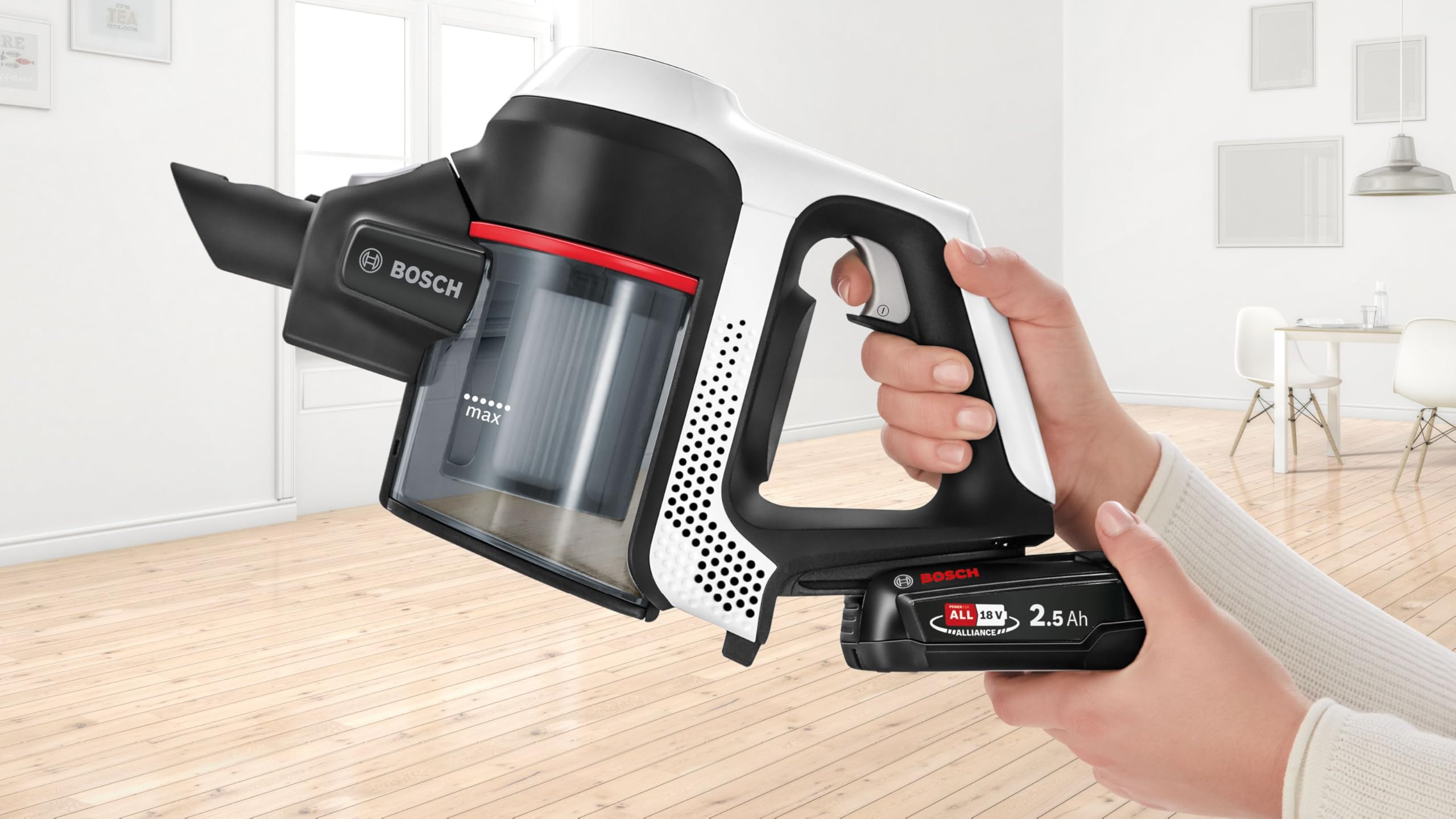 Bosch Unlimited 6 Scopa Elettrica 18V Bianca Senza Fili