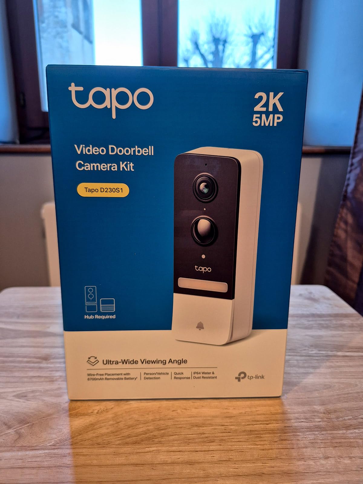 Tapo D230S1 videocitofono 2K 5MP kit con hub batteria