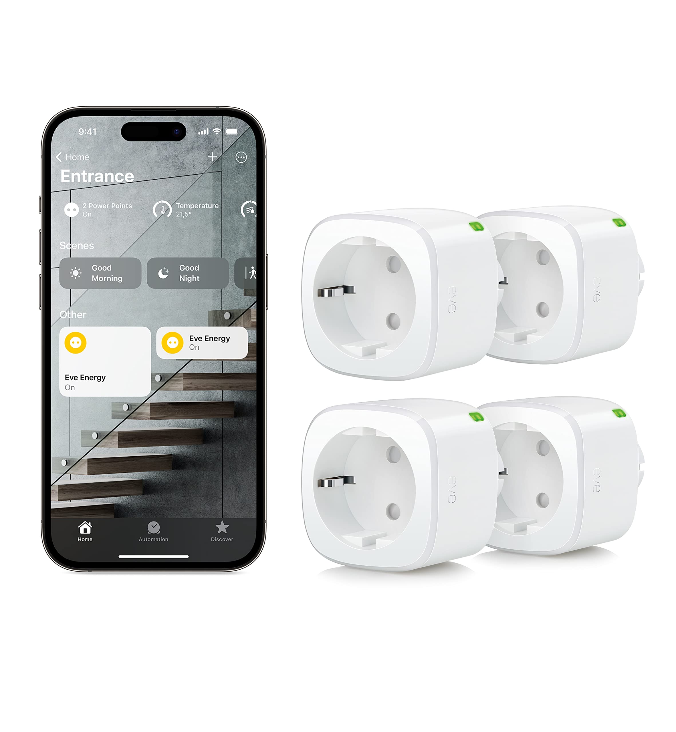 Eve Energy Matter presa intelligente monitoraggio consumi pack 4