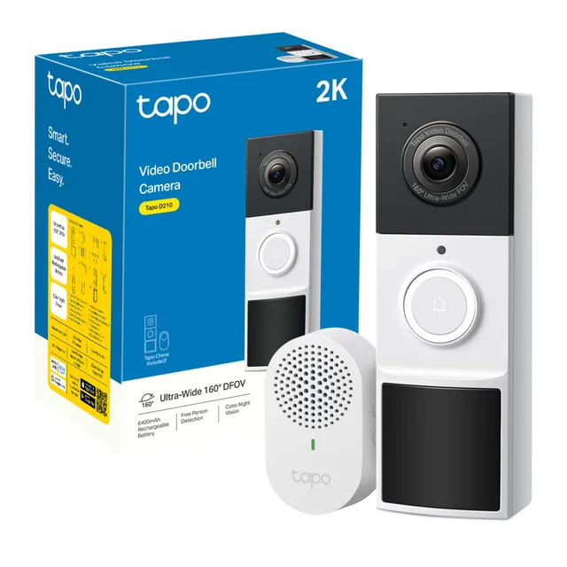 Tapo D210 videocitofono WiFi nero opaco 2K batteria