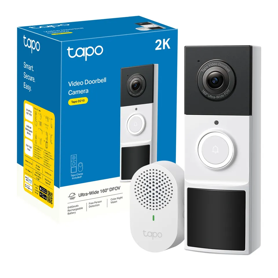 Tapo D210 videocitofono WiFi nero opaco 2K batteria