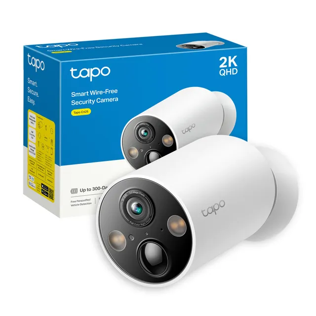 Tapo C425 Telecamera Batteria Bianco Neve 2K 150°