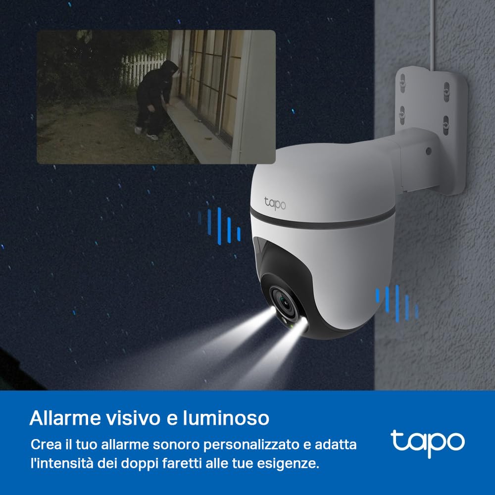 Tapo C500 telecamera WiFi esterno 360° FHD nero onice